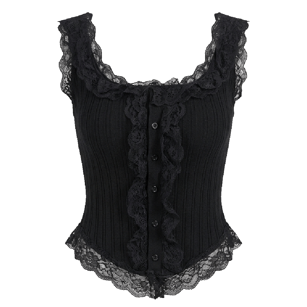 Noir Lace Camisole Top